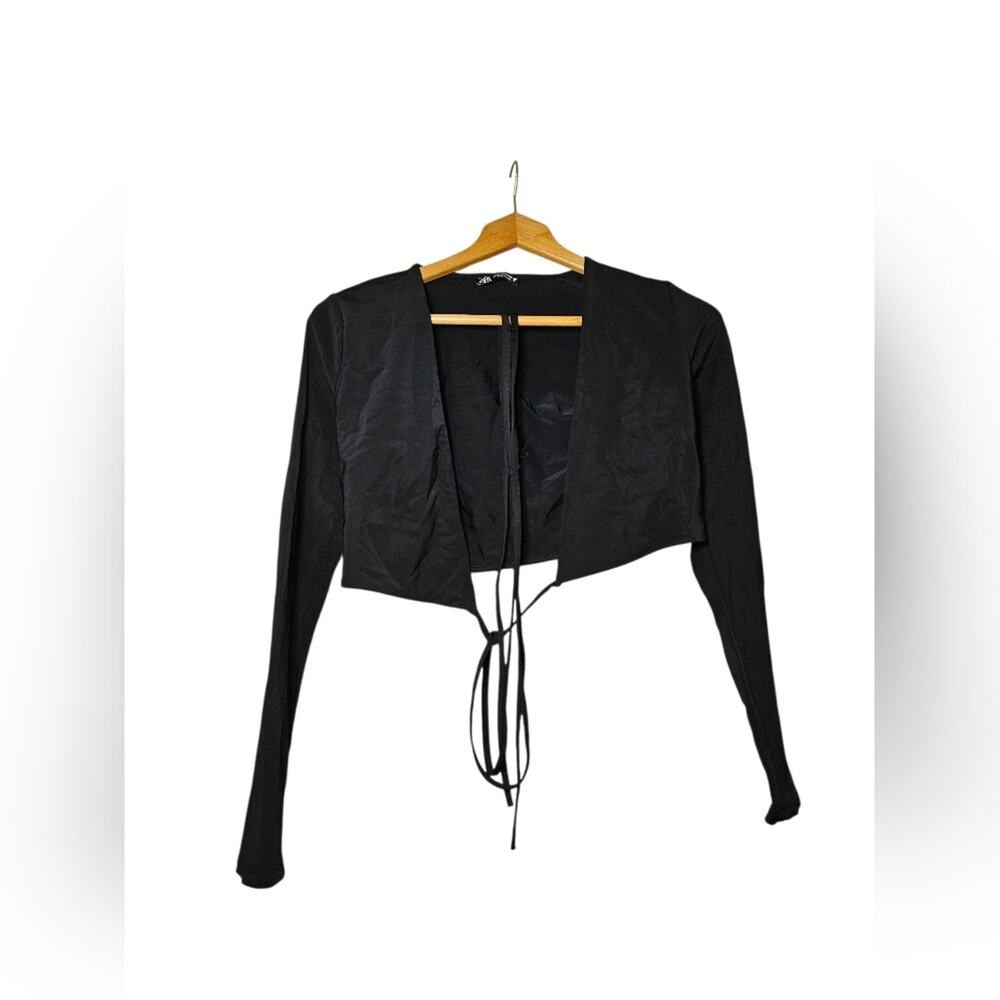NWOT Medium Zara Black Tie-Front Women's Blazer. Never Worn, Made In Turkey